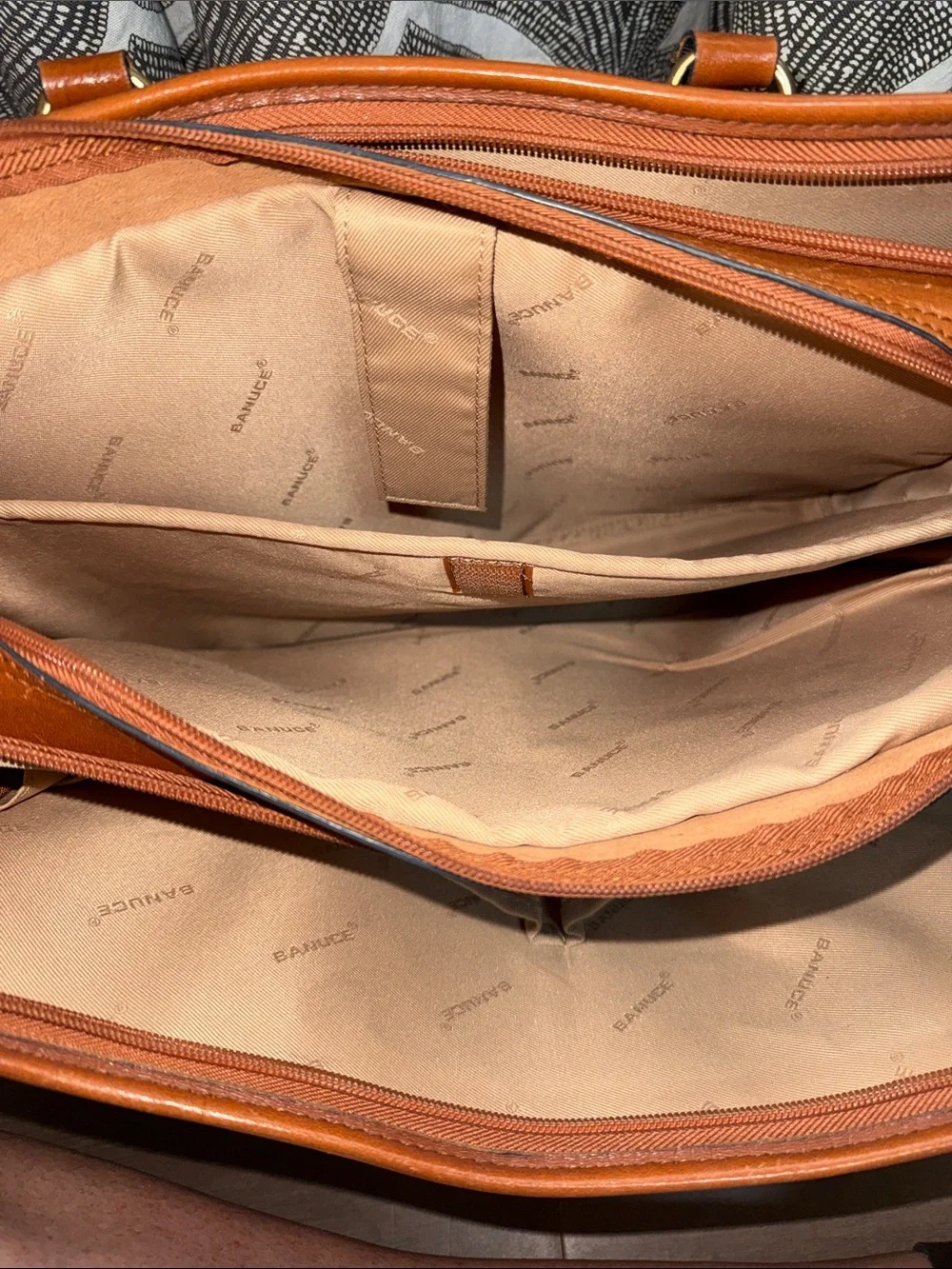 BANUCE VTG Style Brown Genuine Leather Laptop Briefcase Satchel Made in Italy